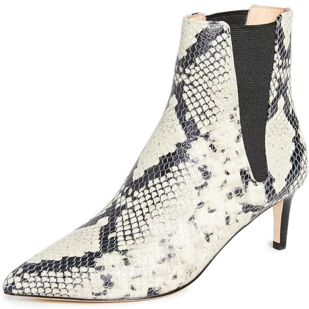 Joie NEW Ralti Python Embossed Leather Pointed Toe Snakeskin Ankle Booties